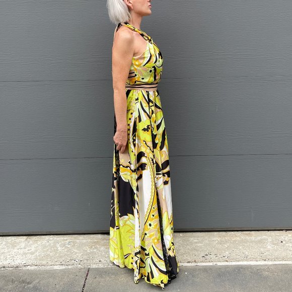 NWT ANNARITA N Made in Italy Long V-strap dress - Picture 9 of 16